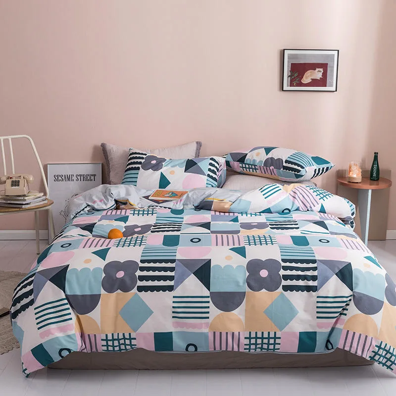 New Design Reactive Printing Cotton 200tc Duvet Cover Sets Bedding Sheets for Bed