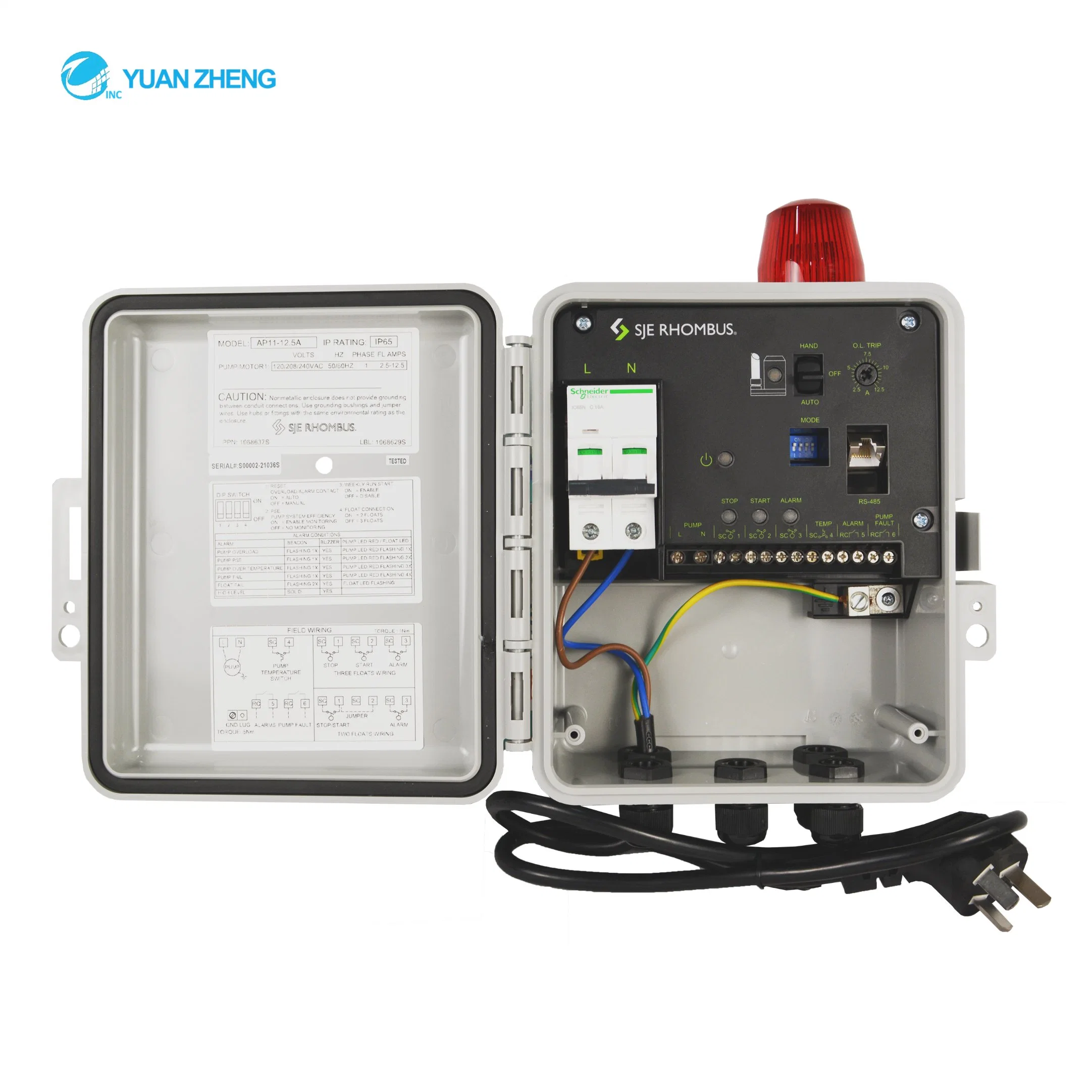 Caja de control de bomba inteligente de alta calidad, control de bomba monofásico, fácil funcionamiento, índice de protección IP66