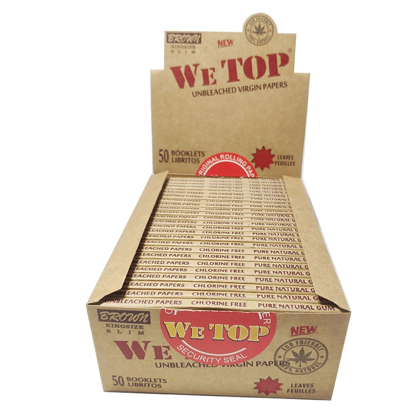 We Top Custom King Size Rolling Papers Brown Unbleached