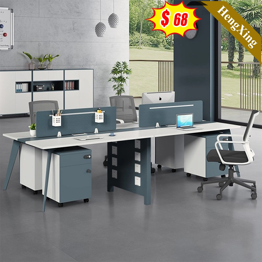 Modern Design Office Furniture Combination New Panel Partition Wooden 4 Person Workstation