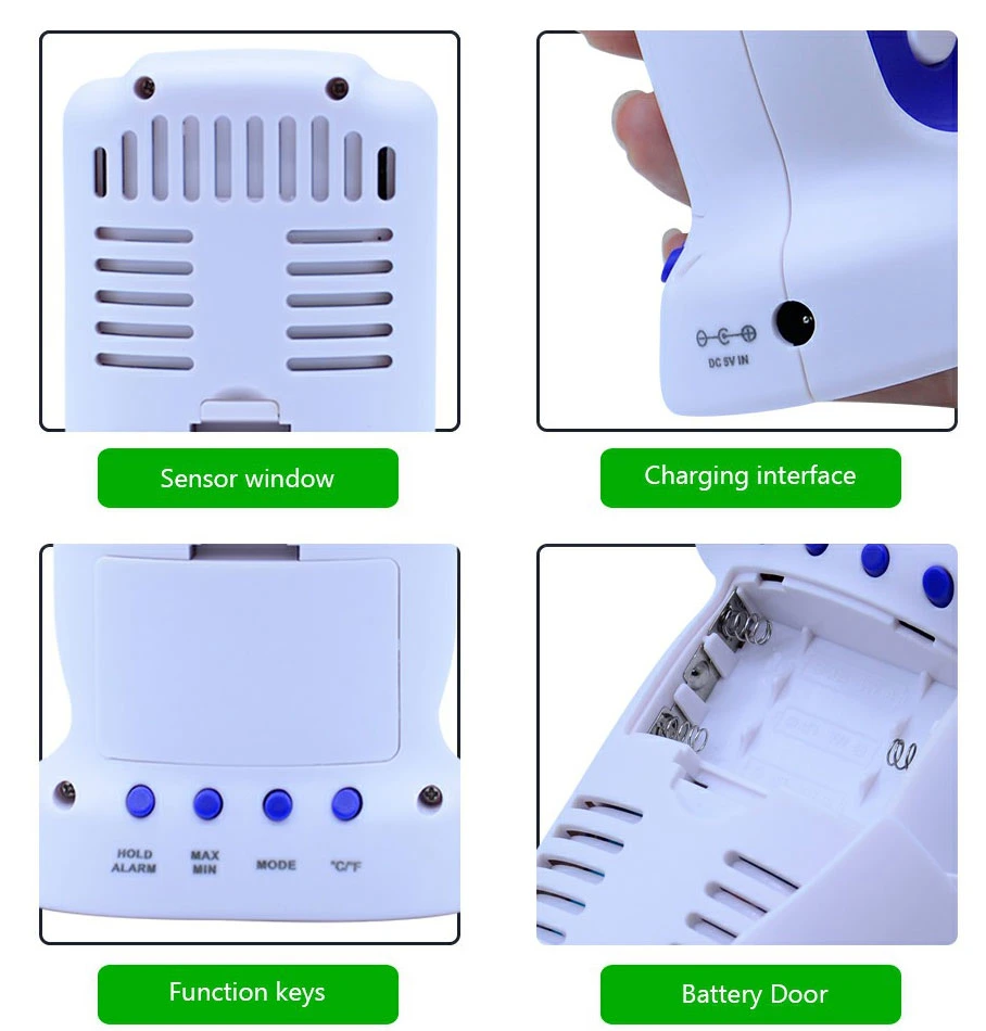 Rechargeable Pm2.5 Pm10 Air Quality Pollution Detector Monitor Sensor Gas Analyzers