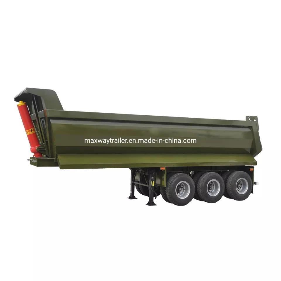 3 Axle 30cbm Hydraulic Cylinder U Shape Dump Semi Trailer for Sale