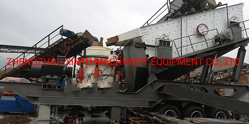 Mobile Stone Crushing Station Cone Crusher on Trailer