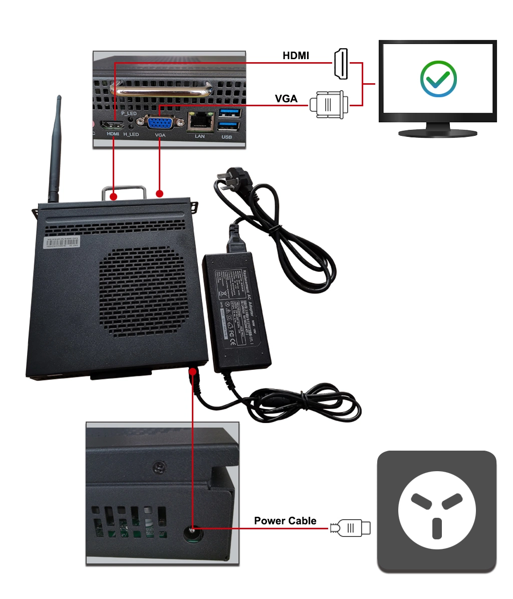 China Supply Miboard I5-8400 OPS Pfsense VPN Firewall Mini Computer Mini PC Computer Micro PC Soft Router with VGA, HDMI, USB, Audio, LAN Port