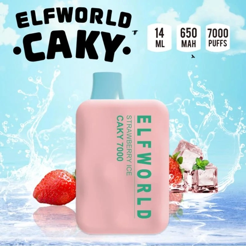 Вкусные соки паров 2% 5% Nic соли 14мл Pod катушки ячеистой сети системы Elfworld Puffs Caky 7000 E прикуриватель первого ряда сидений