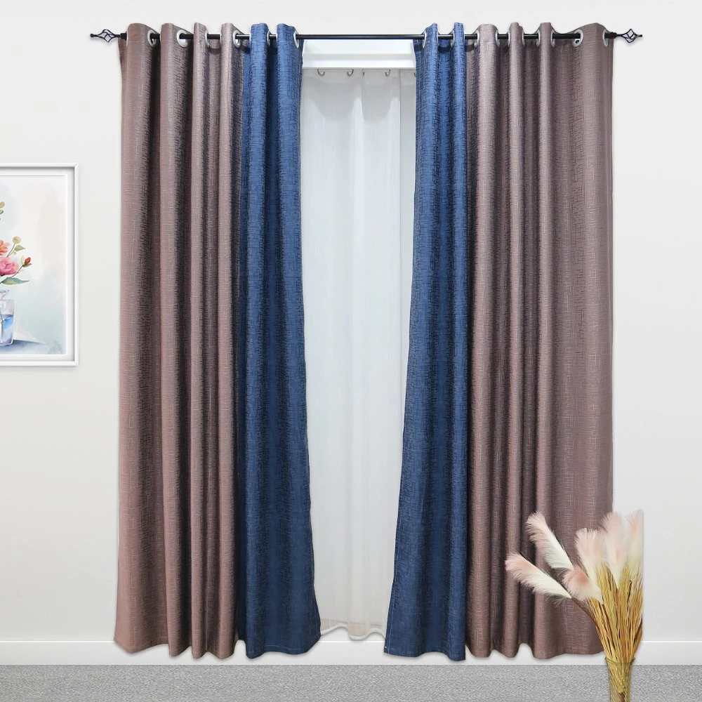 Gentle Slub Cotton and Linen Modern Window Curtain for Home