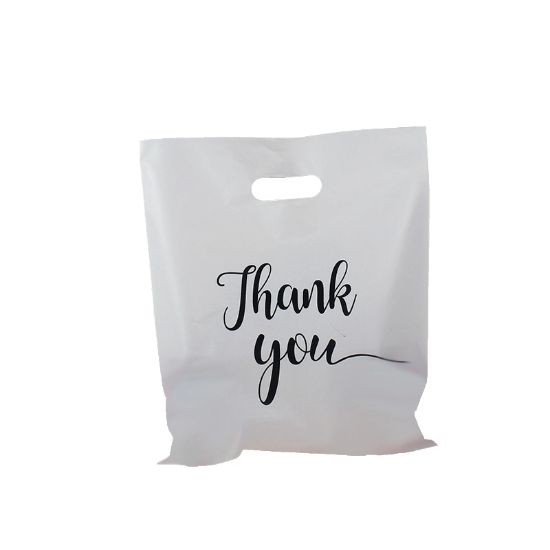 Bolsa de compra de regalo de stock, Negro Blanco Embalaje para clientes Gracias Bolsas de regalo al por mayor