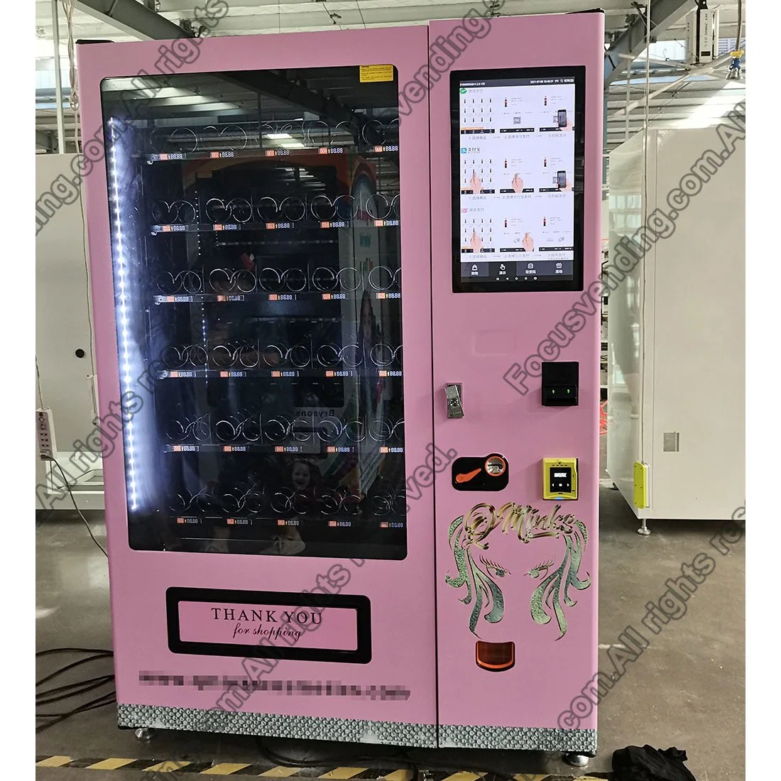 Cabelos personalizadas Perucas máquinas de venda automática com monitor de ecrã táctil