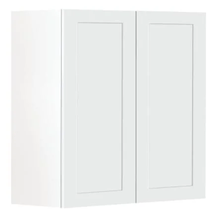 French Design Linear White Lacquer Shaker Finish Edge Trim with Pillow Solid Wood Kitchen Cabinets