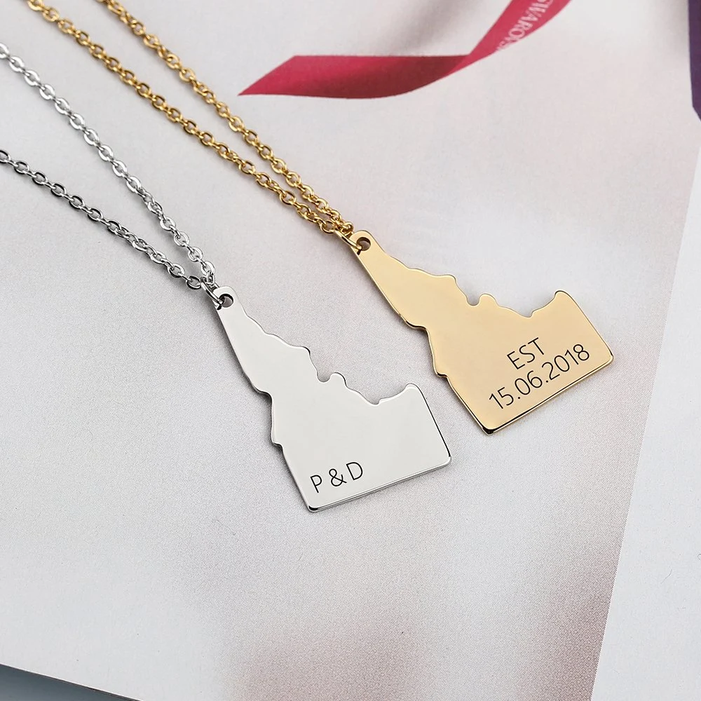 Idaho Custom Text Necklace Factory Price Special Promotion Gift