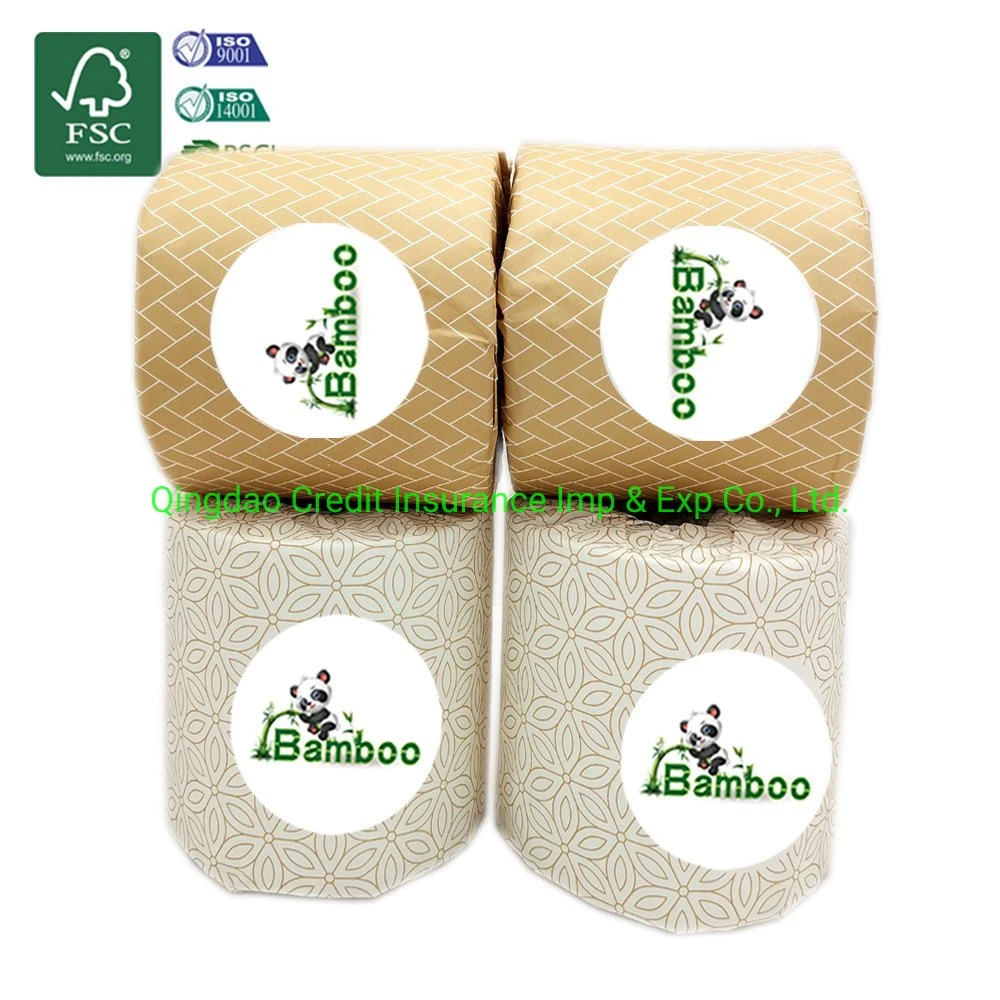 Environmentally Friendly 100% Pure Bamboo Pulp, Natural Unbleached Bamboo Toilet Paper, Individual Packaging