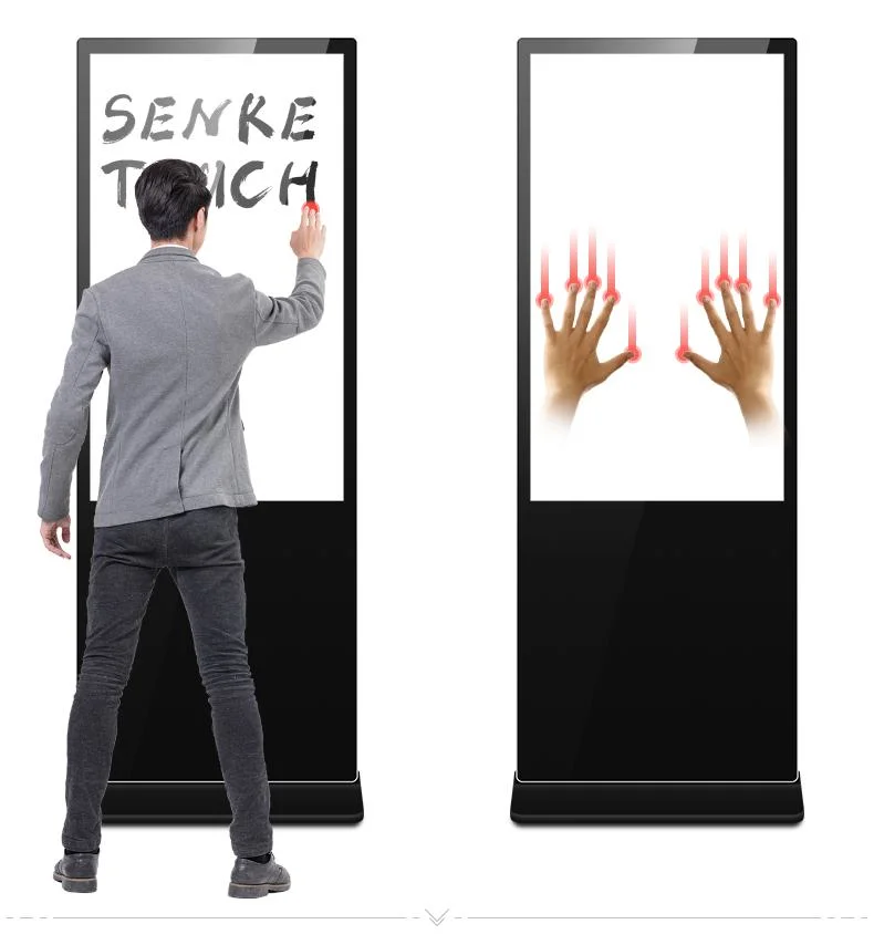 65 Inch Elevator LED Full Color Wall-Mounted Floor Stand Advertising Displays Digital Signage Touch Screen