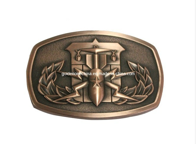 Fashion Design Embossed Metal Belt Buckle for Souvenir