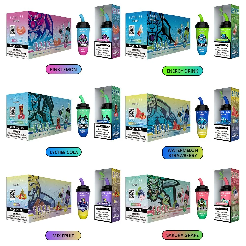 12 Flavors vaporisateur jetable 16ml E-Liquid Pod Device Randm Supbliss Bingo 8000 Puffs Wholesale/Supplier I Vape