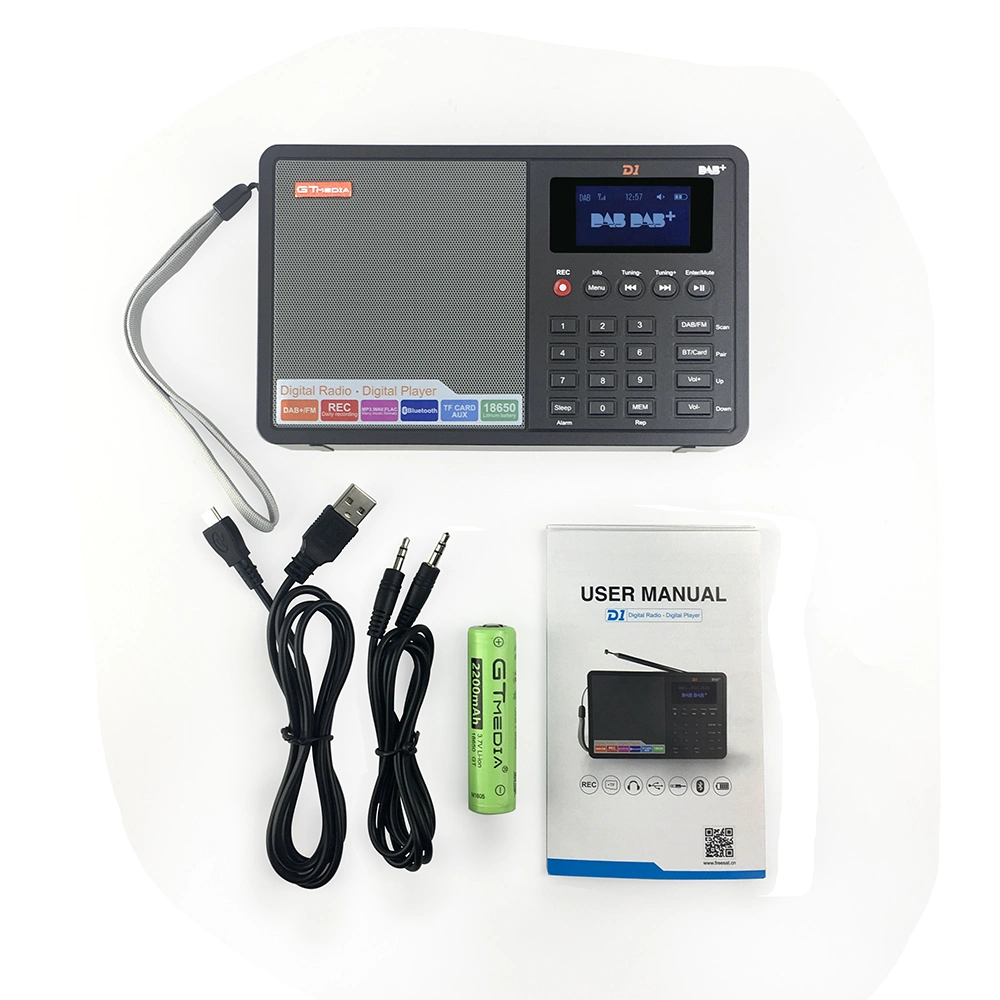 Gtmedia D1 DAB+/FM+BT/Card/Aux Digital Radio Support TF Card 1.8 дюйма ЖК-дисплей с функцией Time Backup (Резервное копирование времени)