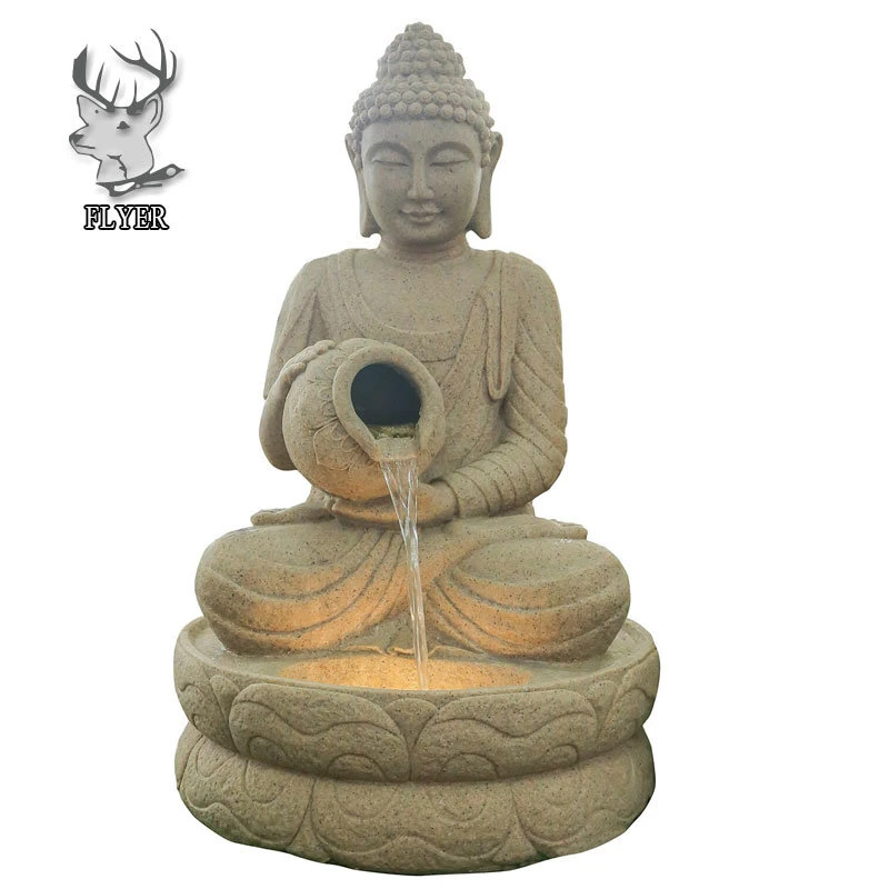 Factory Price Home Garden White Stone Water Feature Buddha Fountain Marble Buddha Statue Water Fountains