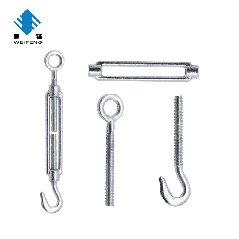 Chinese Factory Heavy Duty Wire Rope Turnbuckle Hook and Eye Forged Steel Galvanized DIN1480 Turn Buckle