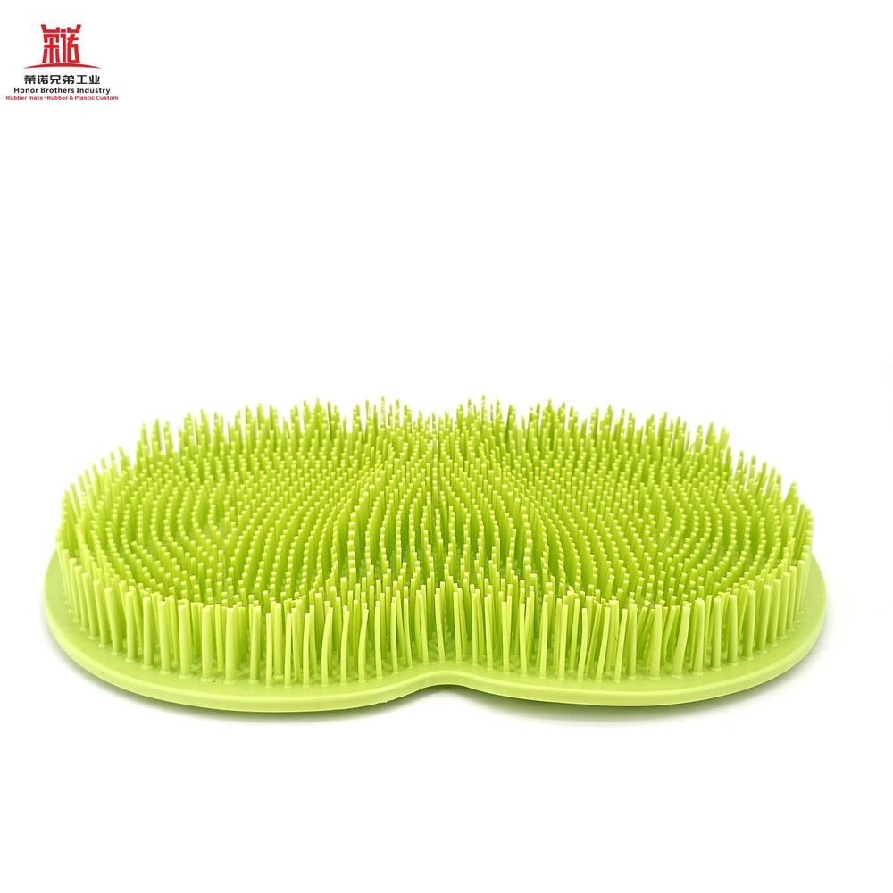 Non-Slip Cleaner Silicone Bath Massage Mat Back Foot Scrubber with Suction Cups