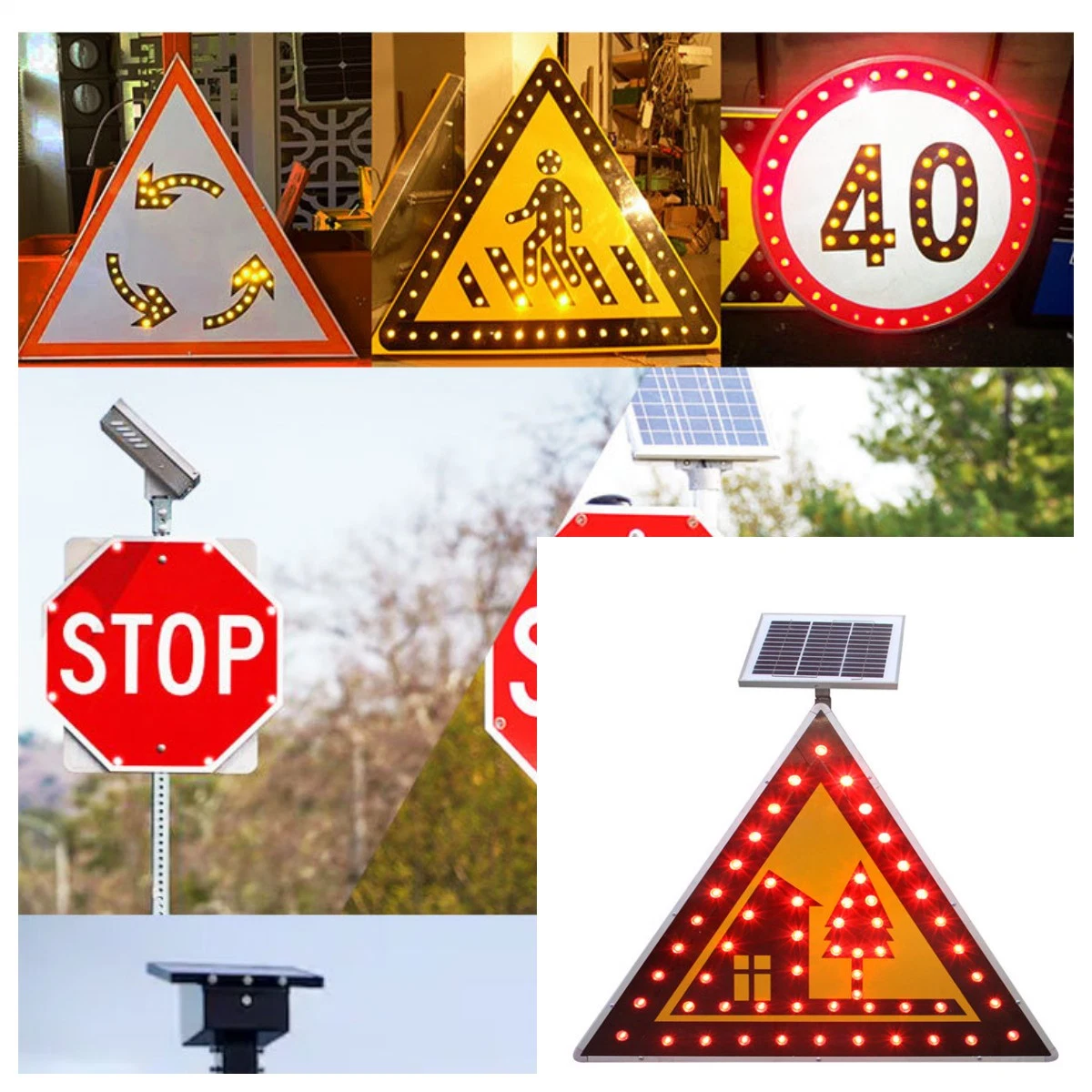Световое световое световое дорожное знаке на солнечных батареях