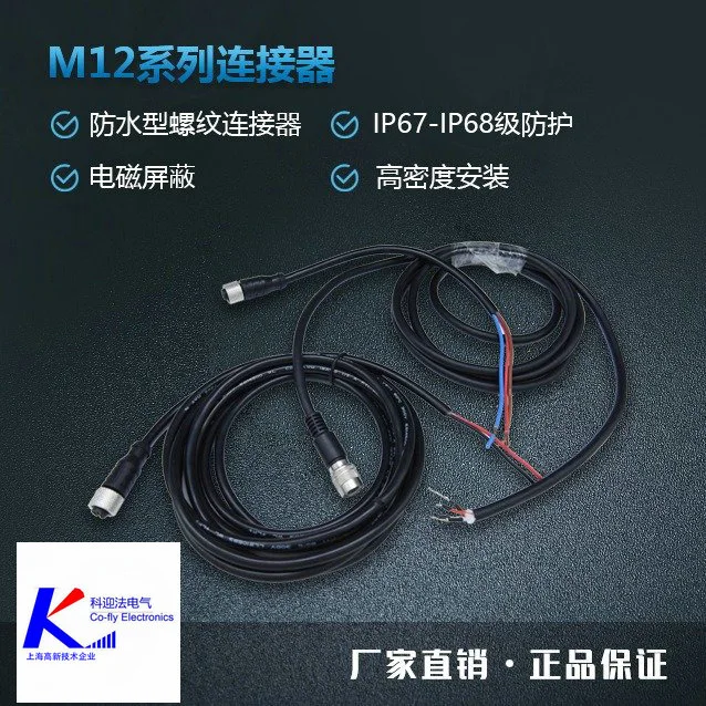 8-Pin Electronic M12 Male Panel Connector with Pigtail