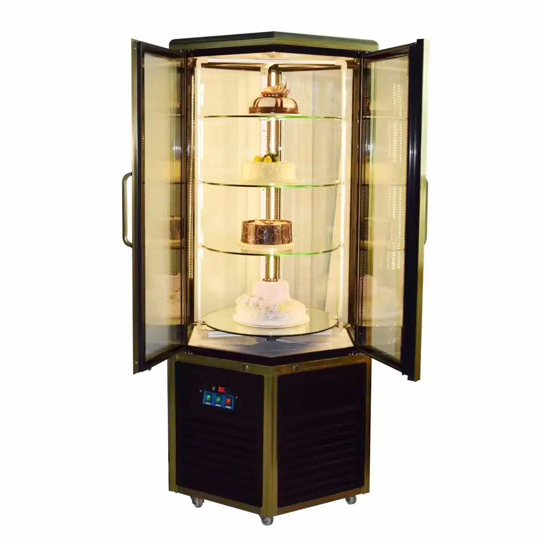 Four-Sides Glasses Vertical Kitchen Display Freezer for Cake Sandwich Pastry