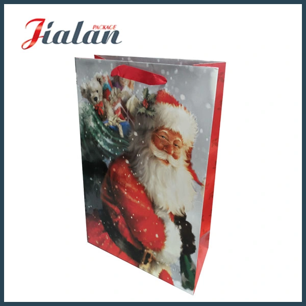 O design do logotipo personalizado laminado fosco papel barato Promoção Saco de Natal
