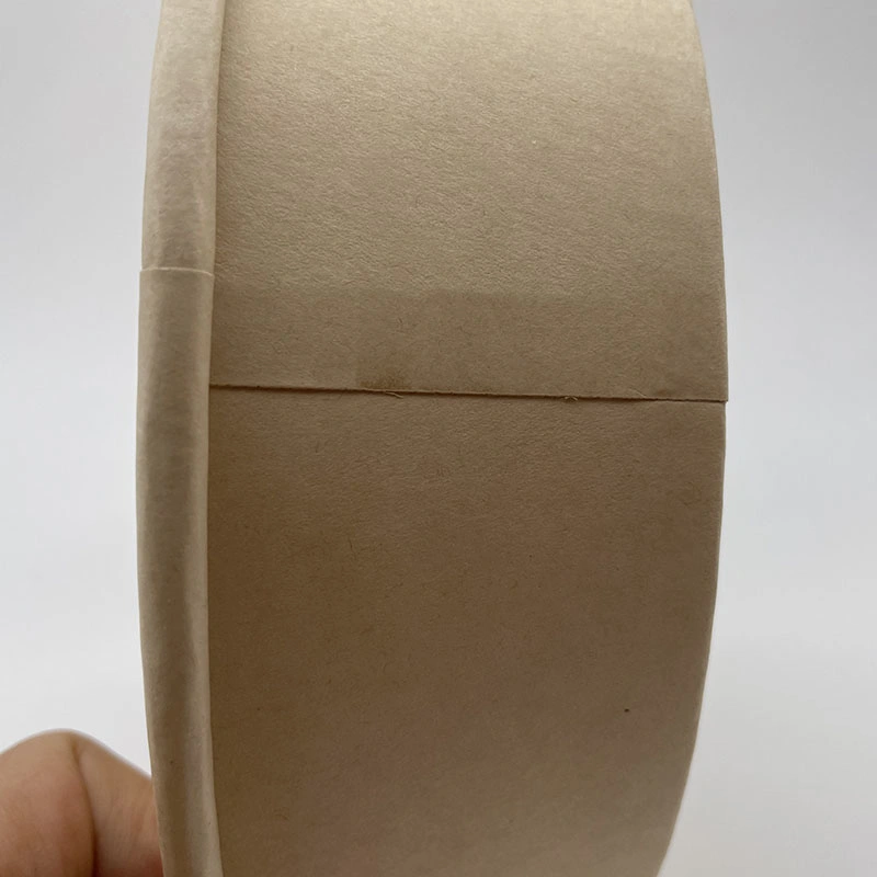 6oz taza desechable de sopa de papel Kraft con tapa de papel compostable