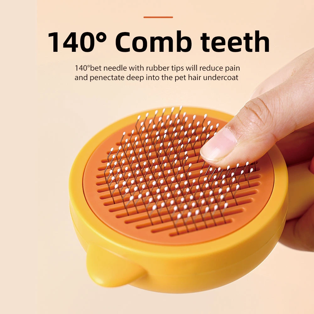 One-Click Pet Remove Shedding Hair Tool Self-Cleaning Slicker Pet Comb