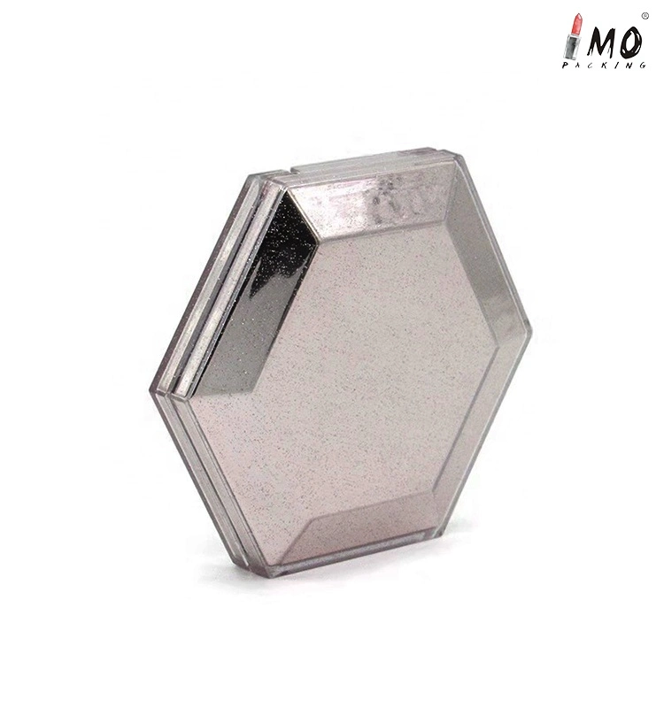 New Hot Sale Shiny Hexagonal Highlight Eyeshadow Compact Powder Case for Make up