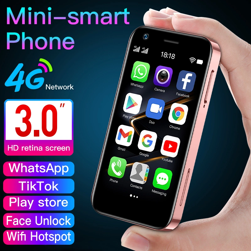 3 Inch Quad Core 64GB 4G Mini Smart Mobile Phone 5MP+13MP Cameras Face ID Android 10 Smartphone