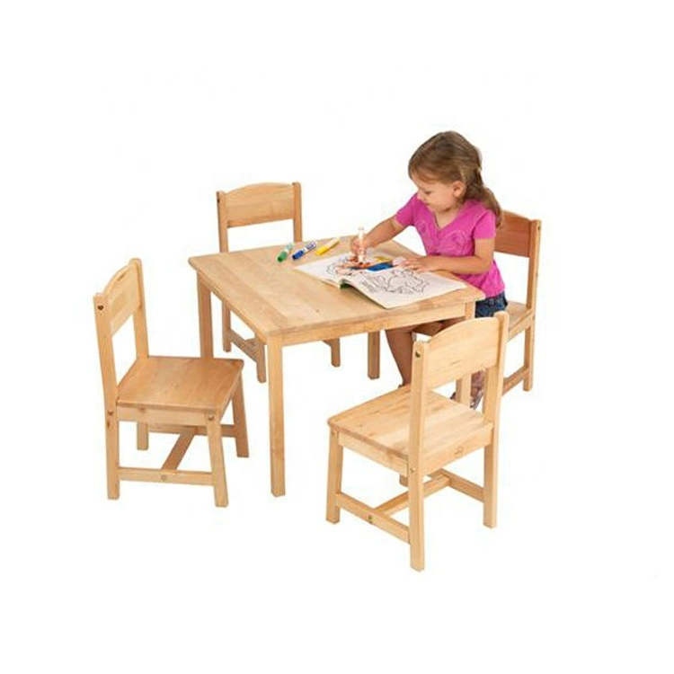 Popular High quality/High cost performance  Lift-up Solid Wooden Study Table Kid Chair Desk Table Sets