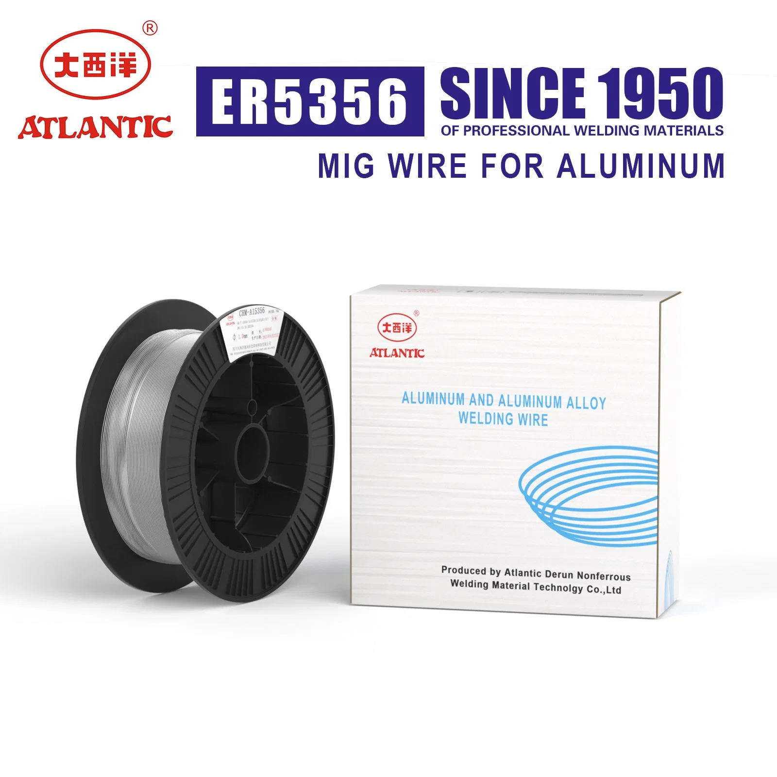 ATLANTIC Er5356 Non-Ferny MIG Welding Wire Suit Auto Motorcycle مقاس 2,4 مم المغناطيس الكهربائي الصناعي