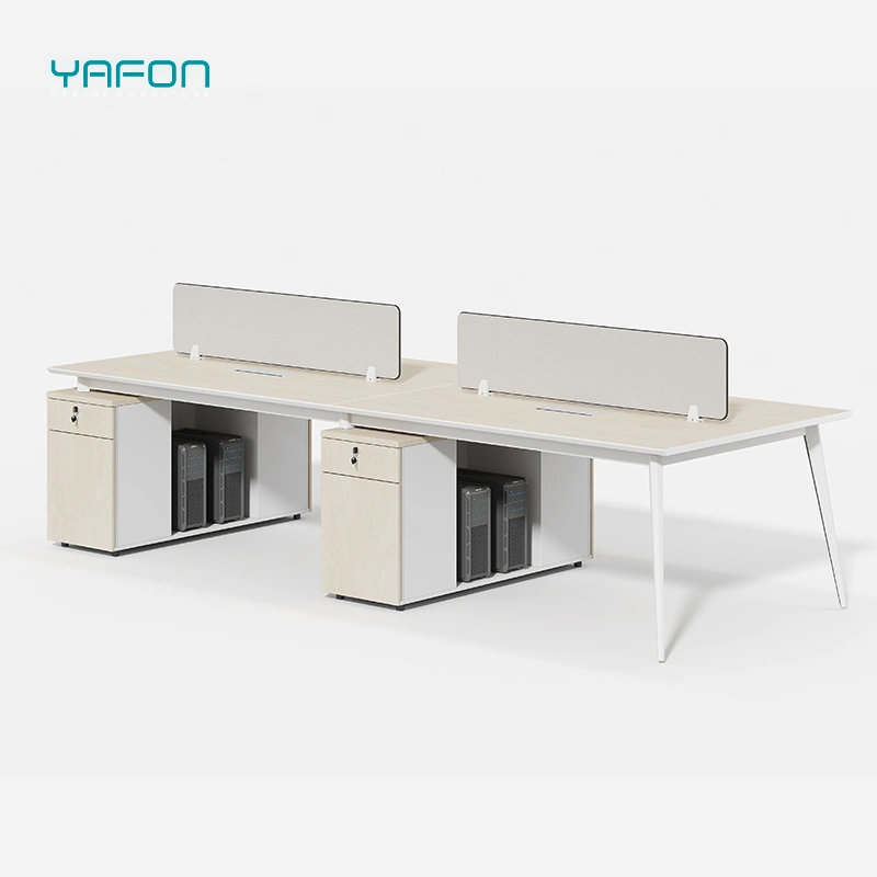 Modern Modular Open Office Furniture Workstation Tables 4 Person Cubicle Wooden Office Building Commercial Furniture