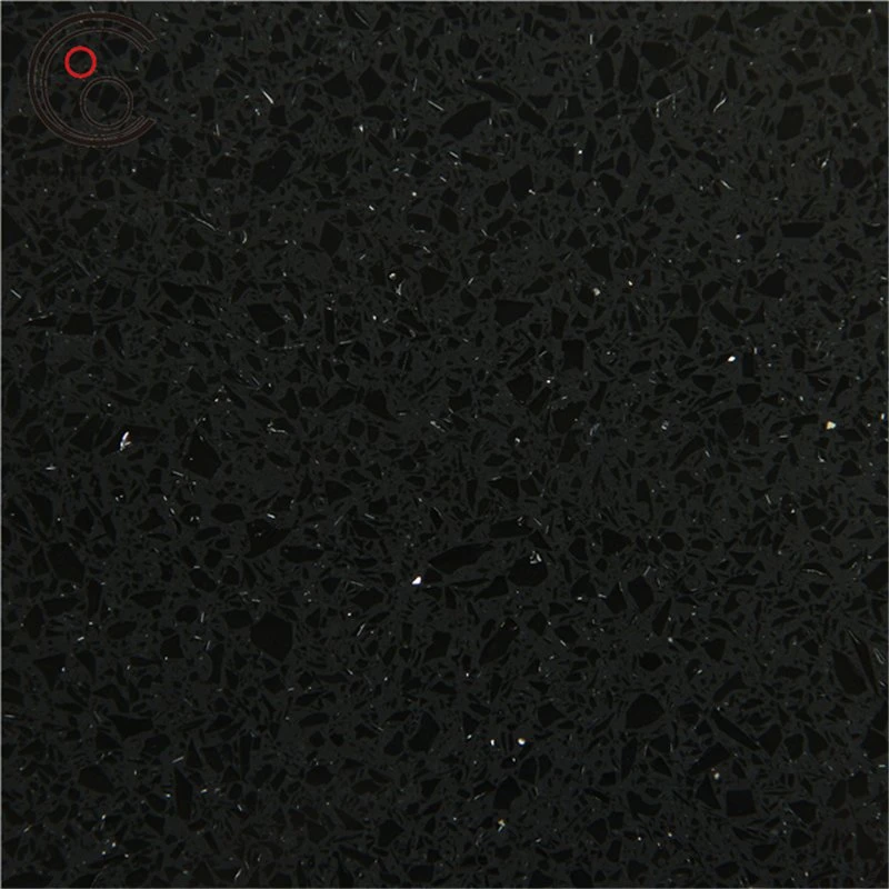 Crystal Black Sparkle Quartz Stone Kitchen Countertop