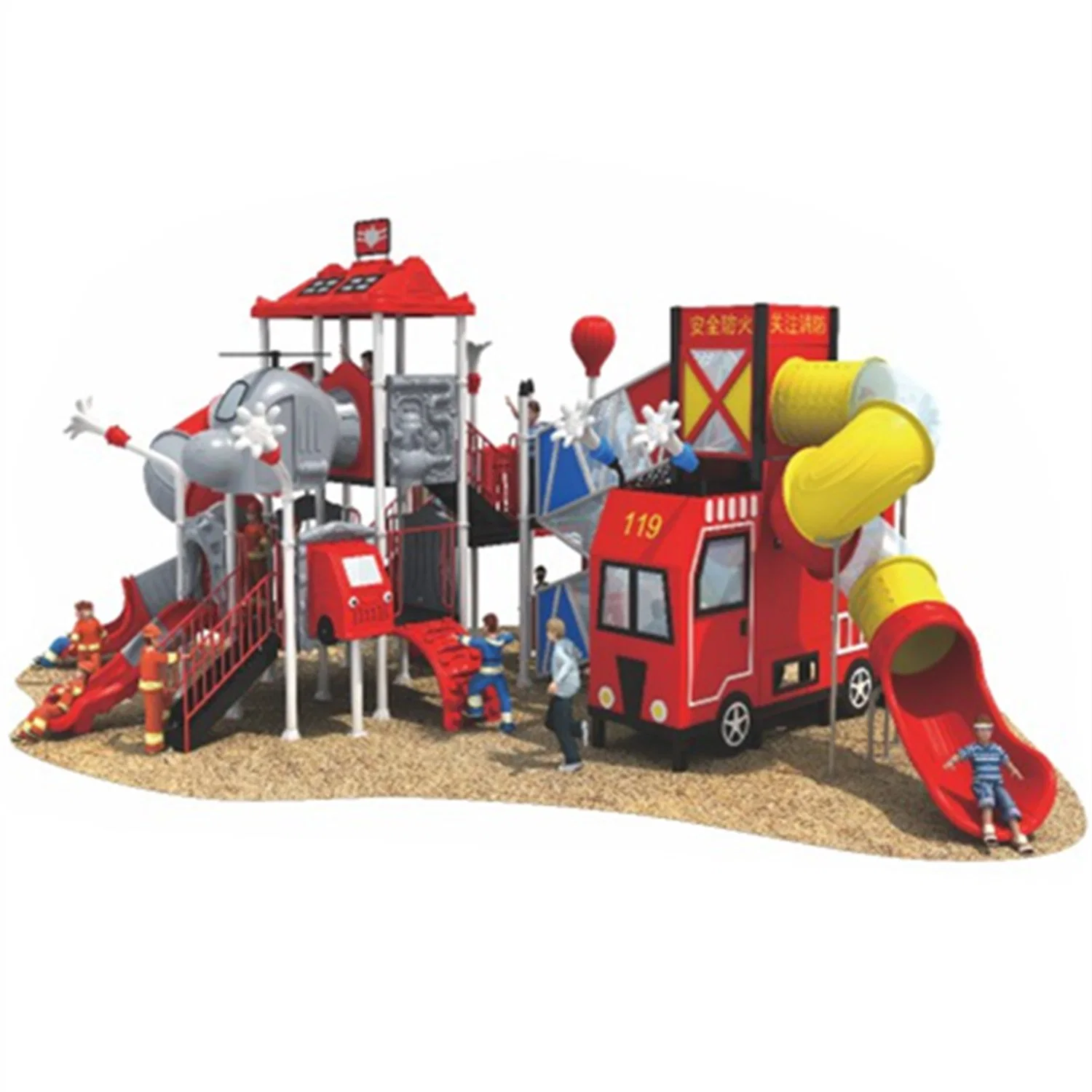 Outdoor Children&prime; S Playground Plastic Slides Kids Park Amusement Park Equipment 035