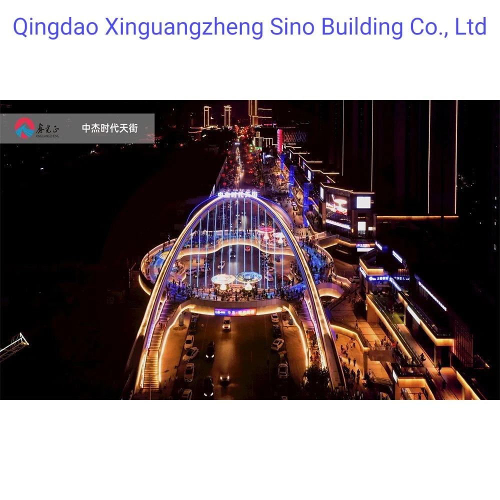 China Fabricante Diseño personalizado Overpass Cross Street Steel Structure Bridge