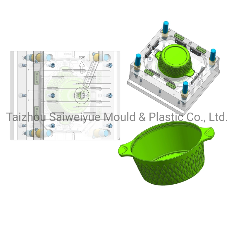 Plastic Round Cake Bread Container PP Drink Bottle Wine Basin Injection Mould