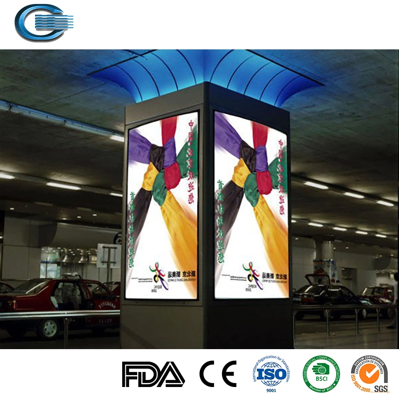 Huasheng Simple Design Metal Bus Stop Station with Lightbox