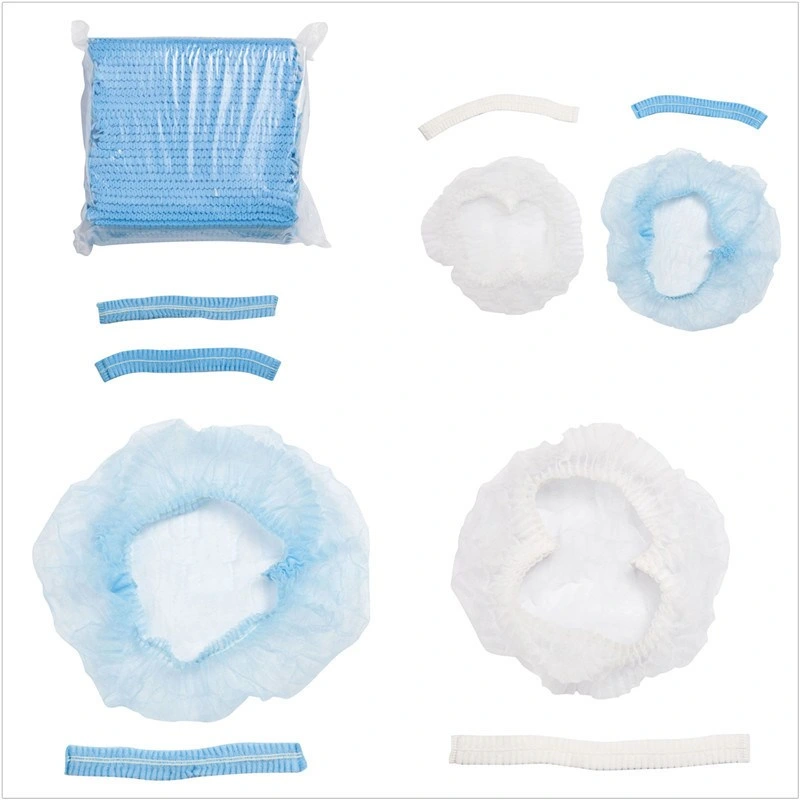 Disposable Mob/Clip Cap (Hair Net) Spun-Bounded Poly Hair Head Cover Eco-Friendly for Healthy and Clean Environment