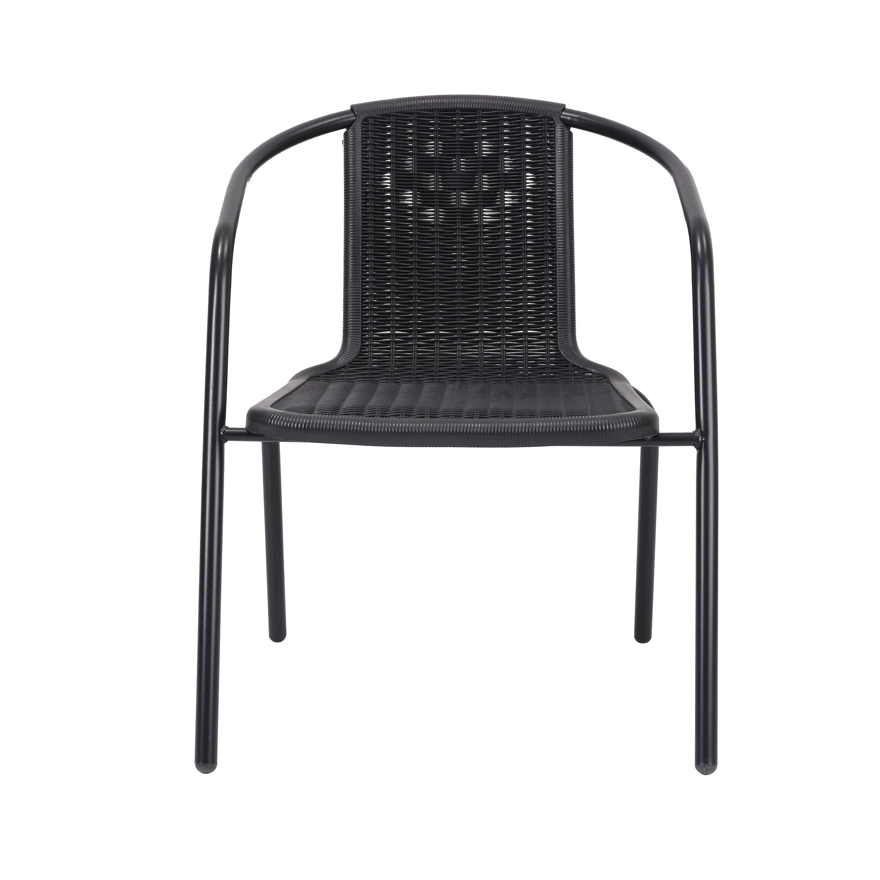 Hot Sale Modern Stackable Living Room Furniture Rattan-Look Plastic Injection Bistro Chair