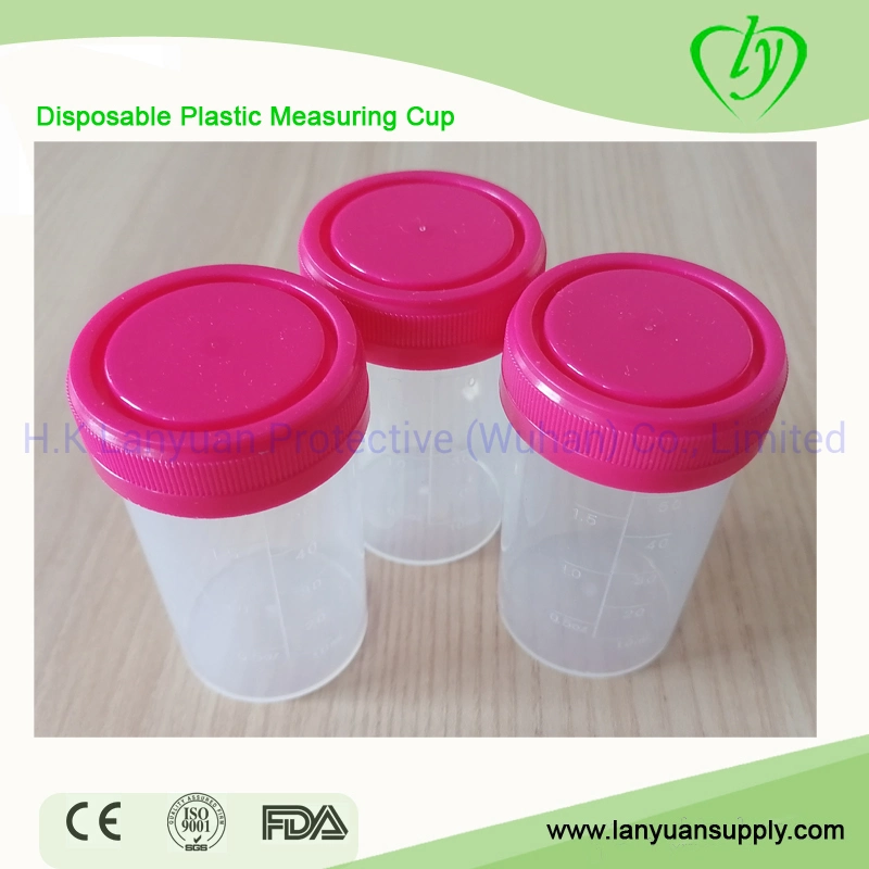 Sterile Urine Cup Plastic Specimen Tape Cover Measuring Cup