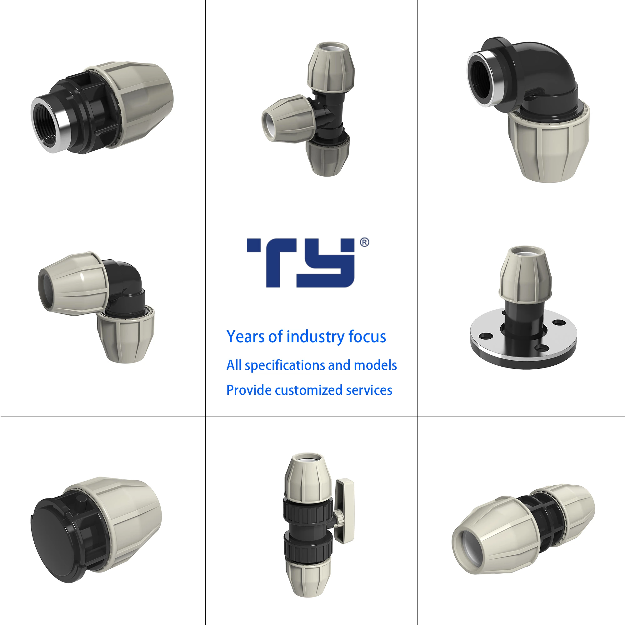Ty Tee Piping Systems PP Compression/Irrigation Fitting Standard Fish Brand ISO1587AS/NZS4129