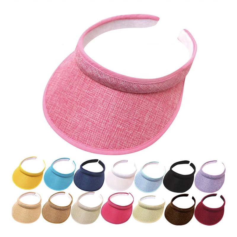 Mayorista/Proveedor bajo MOQ Grande largo Bill Blanco simple visera de sol Sombrero para deportes Unsiex Summer Sport Sun Visor Golf Gorra de tenis