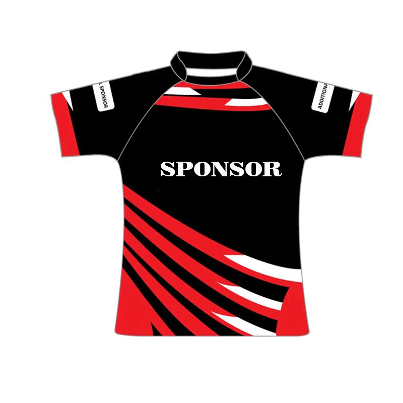 Red Strips Design Rugby Jersey Shirt for Ruggers