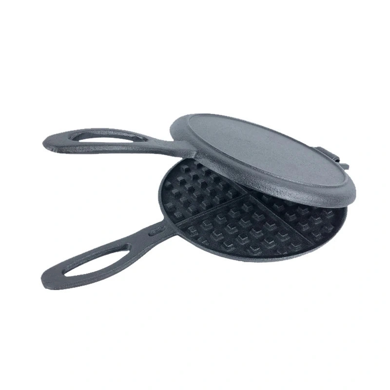 Grossista Round Cast Iron Breakfast Waffle dupla face fritura Pan Ou pote