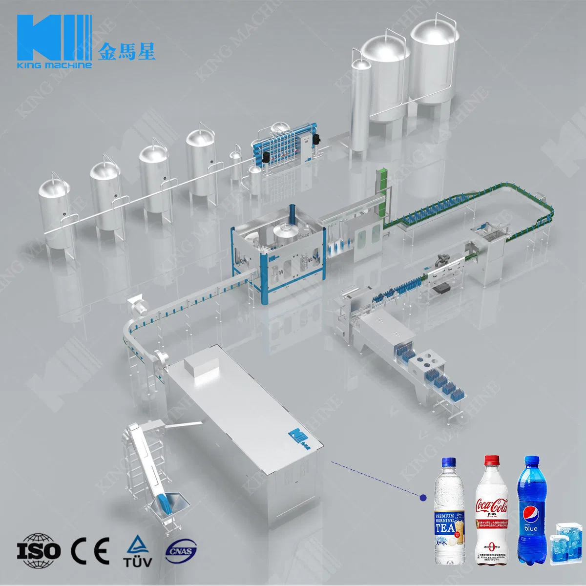 Газированные безалкогольные напитки кальцинированной соды в бутылках оборудование для обработки данных