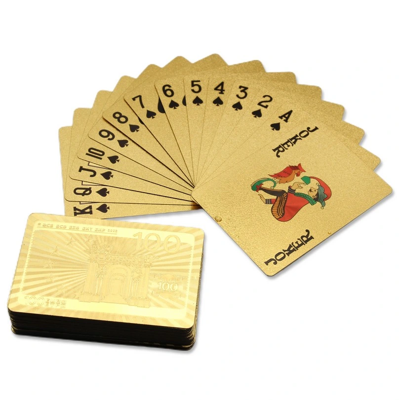 Gold Foil Poker Golden Poker Karten 24K Plated Poker Tisch Spiele Wasserdichte Plastikspielkarten