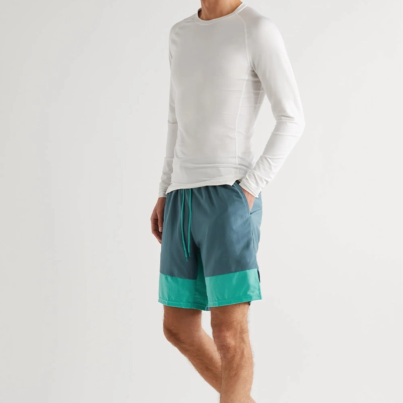 Short vert personnalisé Doublure en mesh doux et confortable à séchage rapide Short de sport 100 % nylon avec cordon