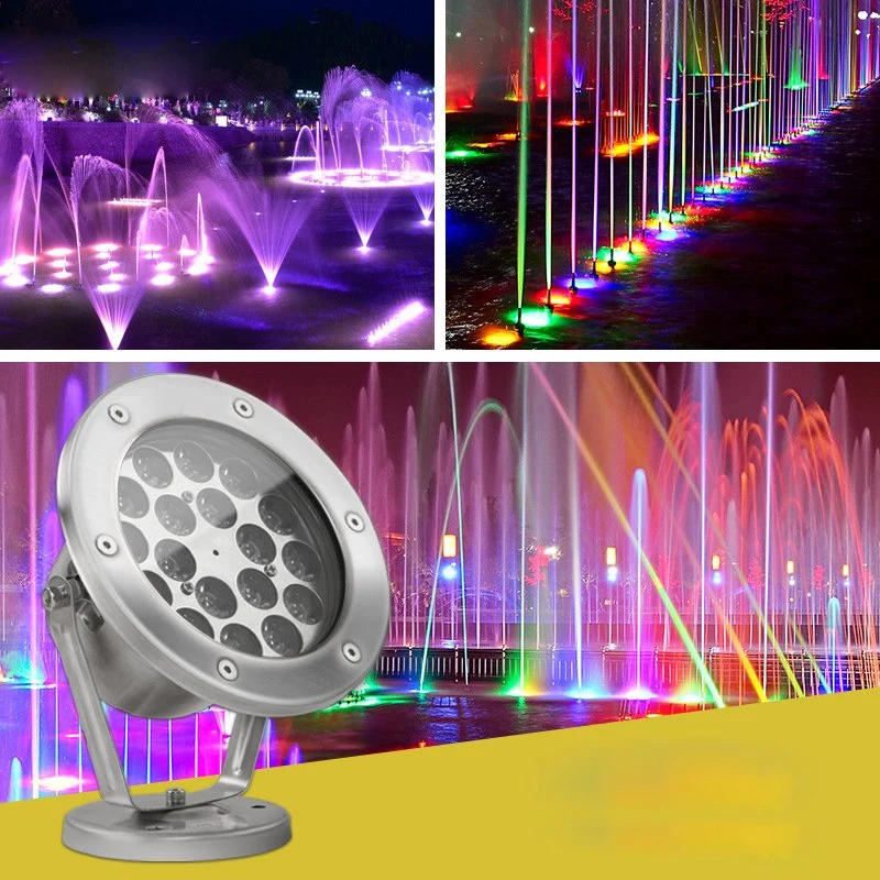 Stainless Steel RGB IP68 Waterproof Mini LED Lights for Water Fountains Fountain Jet LED Light Underwater Fountain Lights