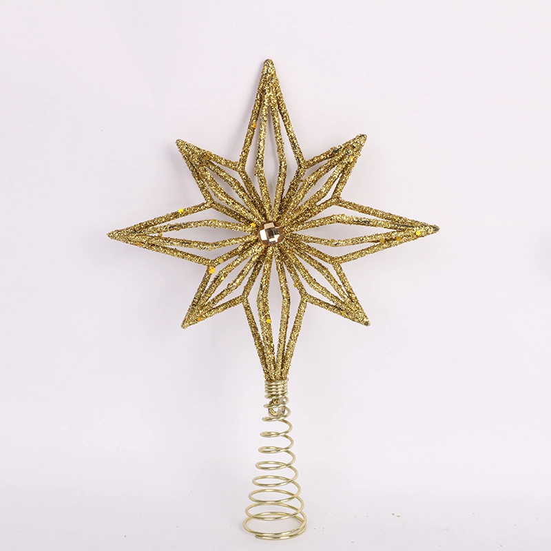 Hot Sale Special Tree Top Star with Glitter Painted